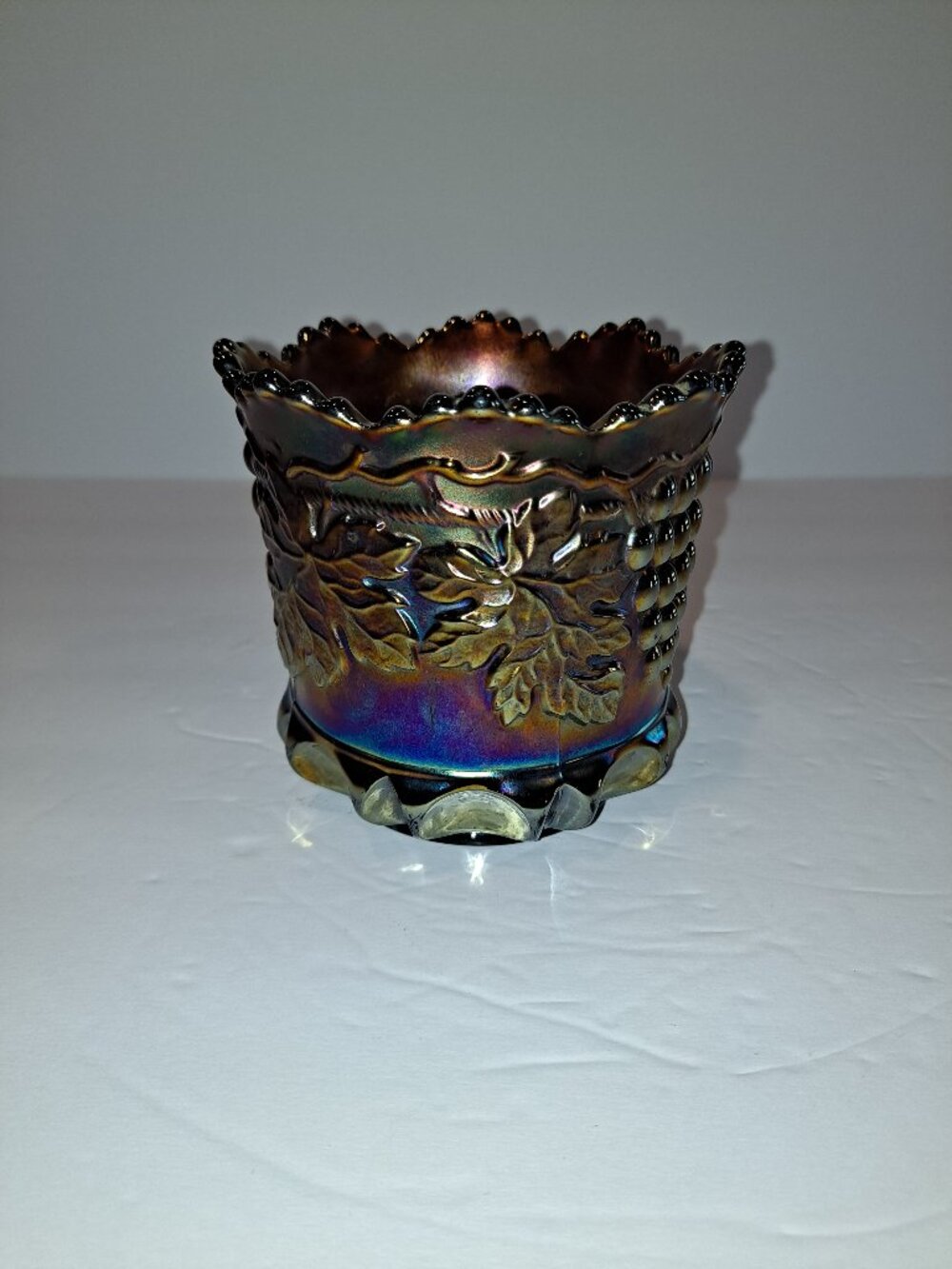 Northwood Grape and Cable Carnival Glass Bowl